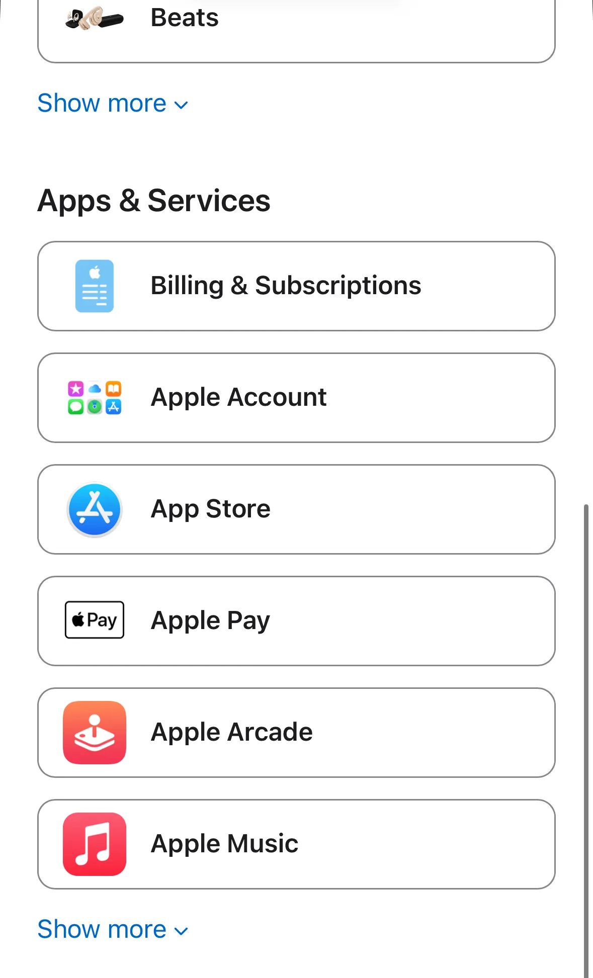 Страница getsupport.apple.com — раздел Apple Account